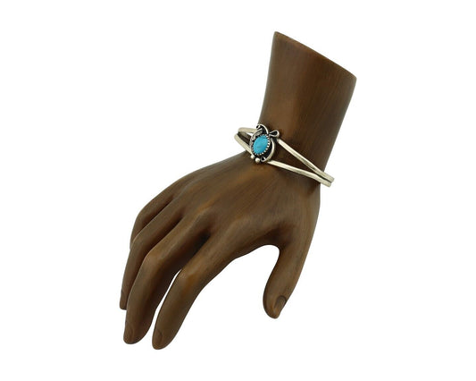 Navajo Slave Bracelet 925 Silver Natural SB Turquoise Native American C.80's