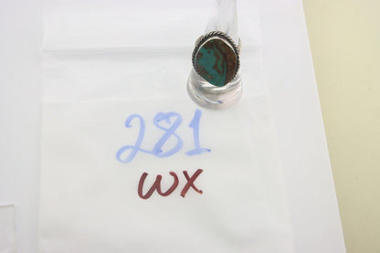 Navajo Ring 925 Sterling Natural Turquoise Native Artist C.80's Size 8.5
