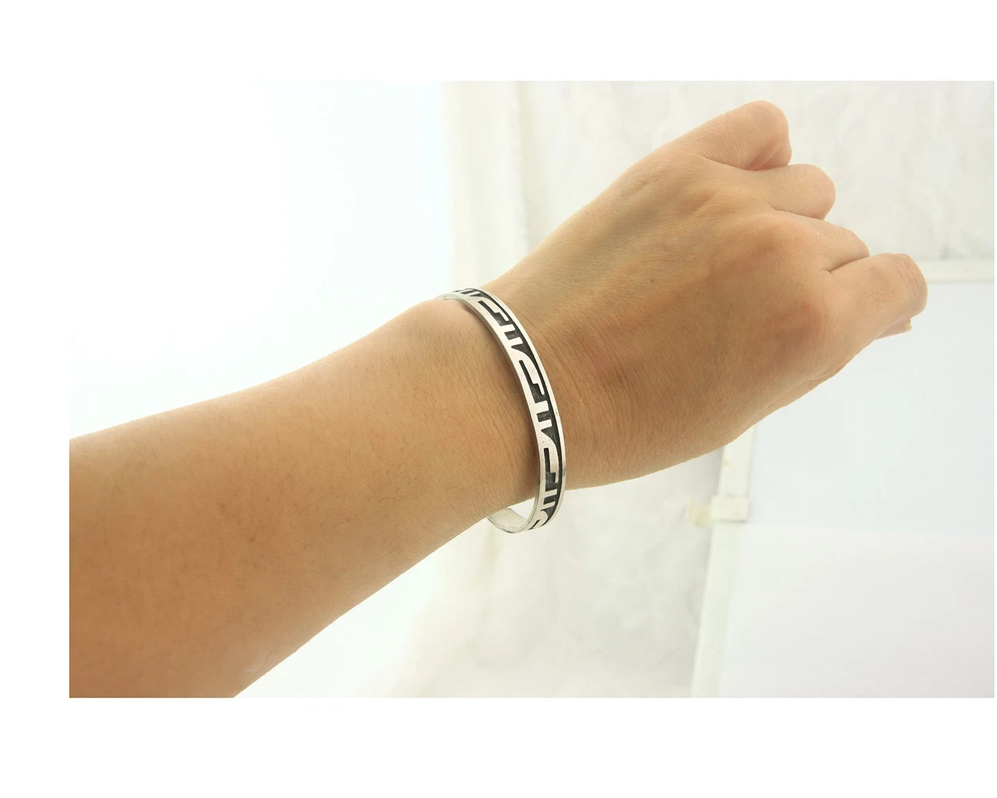 Navajo Cuff Bracelet Sterling Silver Vintage Native American Artist