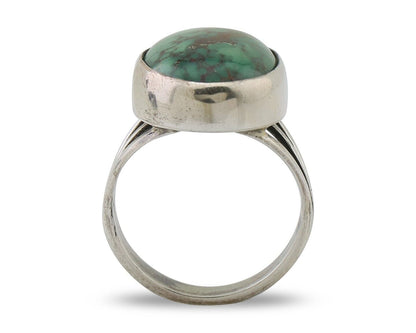 Navajo Ring 925 Silver Turquoise Native American Artist Size 8.0 C.80's