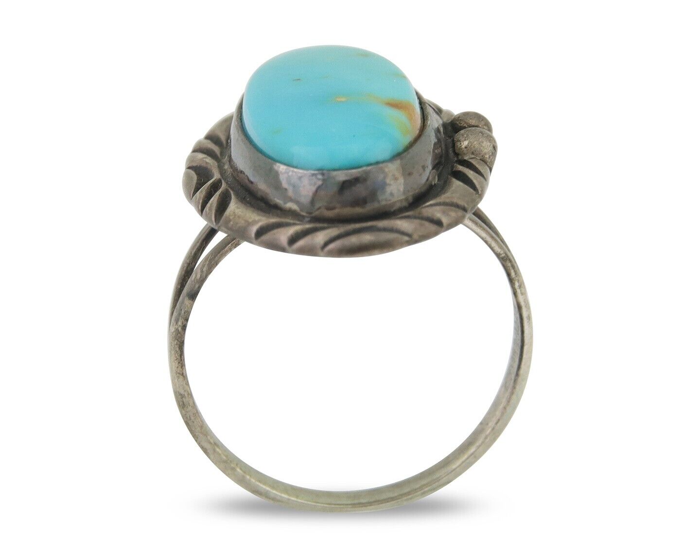 Navajo Handmade Ring 925 Silver Natural Turquoise Native Artist C.80's