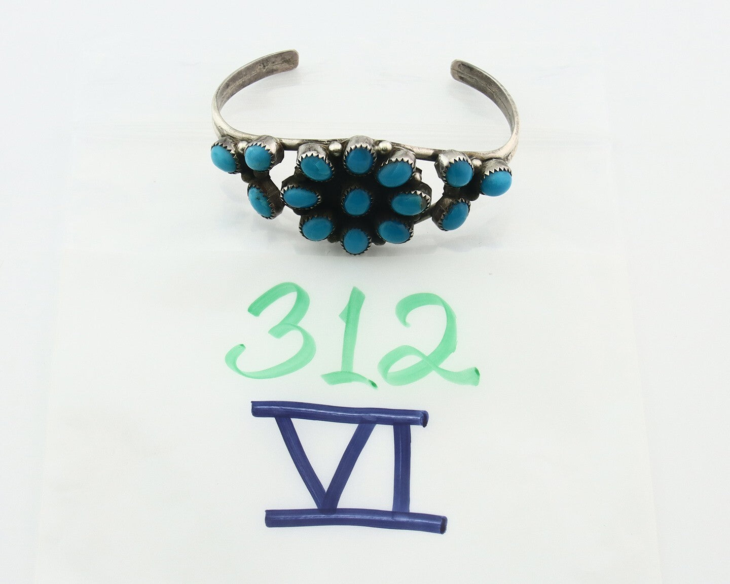 Vintage Navajo Bracelet 925 Silver Blue Turquoise Handmade