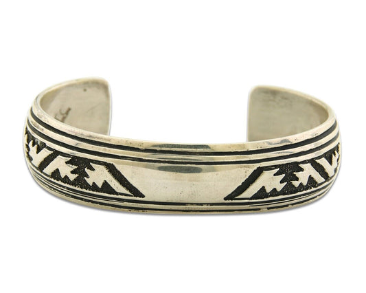 Navajo Bracelet 925 Silver Handmade Cuff Artist Signed Tommy Singer C.80's