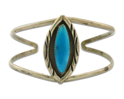 Vintage Navajo Bracelet 925 Silver Turquoise Handmade Authentic Signed HMSS W