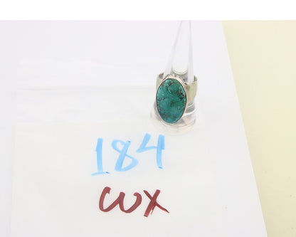 Navajo Ring 925 Sterling Turquoise Handmade Signed M Montoya C.80's Sz 9.0