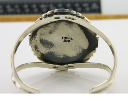 Navajo Cuff Bracelet 925 Silver Cuff Turquoise Cuff Native American Artist C80's