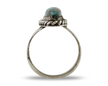Navajo Ring 925 Silver Natural Turquoise Native American Artist C.80's
