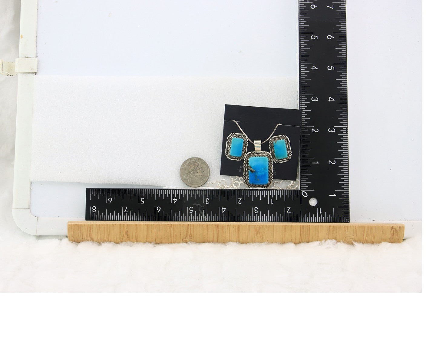 Navajo Necklace Earrings Set Sterling Silver Turquoise Vintage Signed Begay