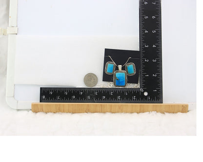 Navajo Necklace Earrings Set Sterling Silver Turquoise Vintage Signed Begay