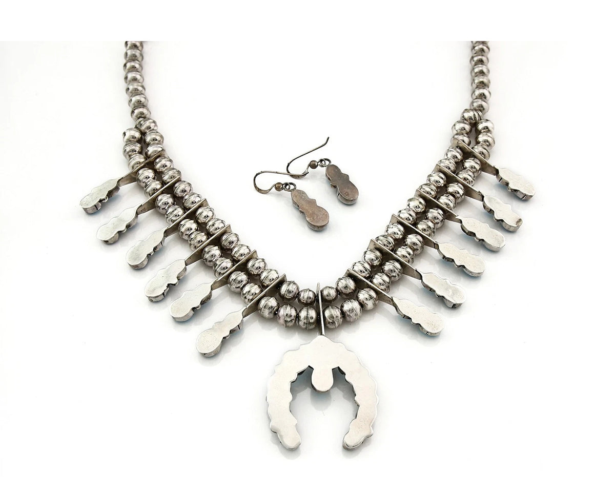 Navajo Squash Necklace Natural Turquoise Vintage Handmade Native Artist C.80's