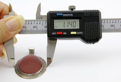 Lorren Begay Navajo Natural VTG Red Carnelian Agate .925 Silver Pendant