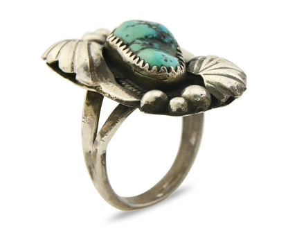 Navajo Ring 925 Sterling Natural Blue Turquoise Signed H Yazzie C.80's