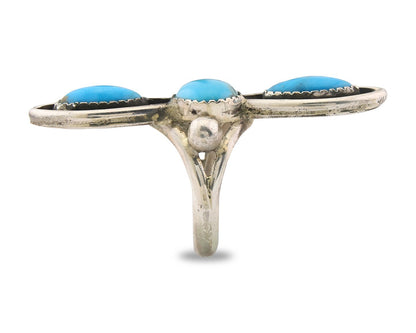 Vintage Navajo Ring 925 Sterling Silver Turquoise Handmade Size 6.25