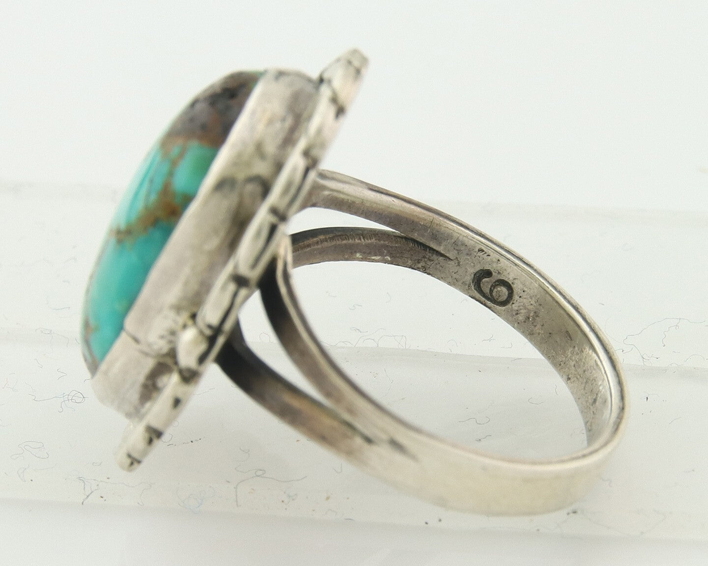 Vintage Navajo Ring 925 Sterling Natural Gemstone Native Artist Size 6.0