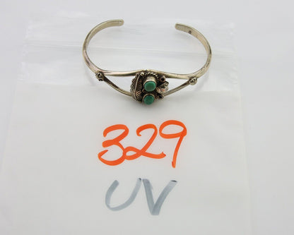 Navajo Bracelet 925 Silver Cuff Turquoise Handmade Native Artist C.80's