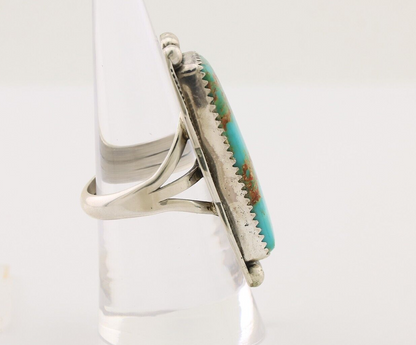 Navajo Hamdmade Ring 925 Silver Southwest Turquoise Signed D C.80's