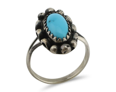 Navajo Ring 925 Silver Turquoise Artist Signed SkyStone Creations C.80's