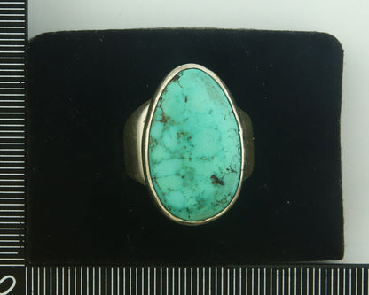 Navajo Ring 925 Sterling Turquoise Handmade Signed M Montoya C.80's Size 8.5