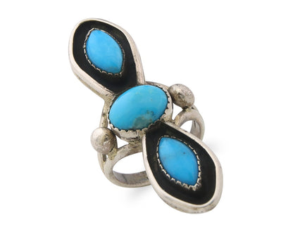 Vintage Navajo Ring 925 Sterling Silver Turquoise Handmade Size 6.25