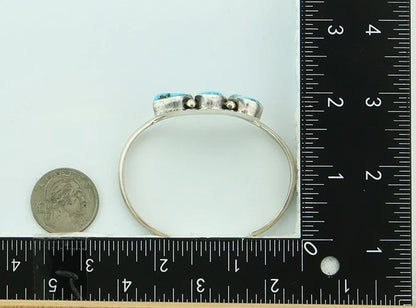 Navajo Cuff Bracelet 925 Sterling Silver Turquoise Vintage Signed E Sandoval