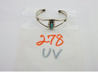Navajo Cuff Bracelet 925 Silver Turquoise Cuff Artist Signed IJC C.80's