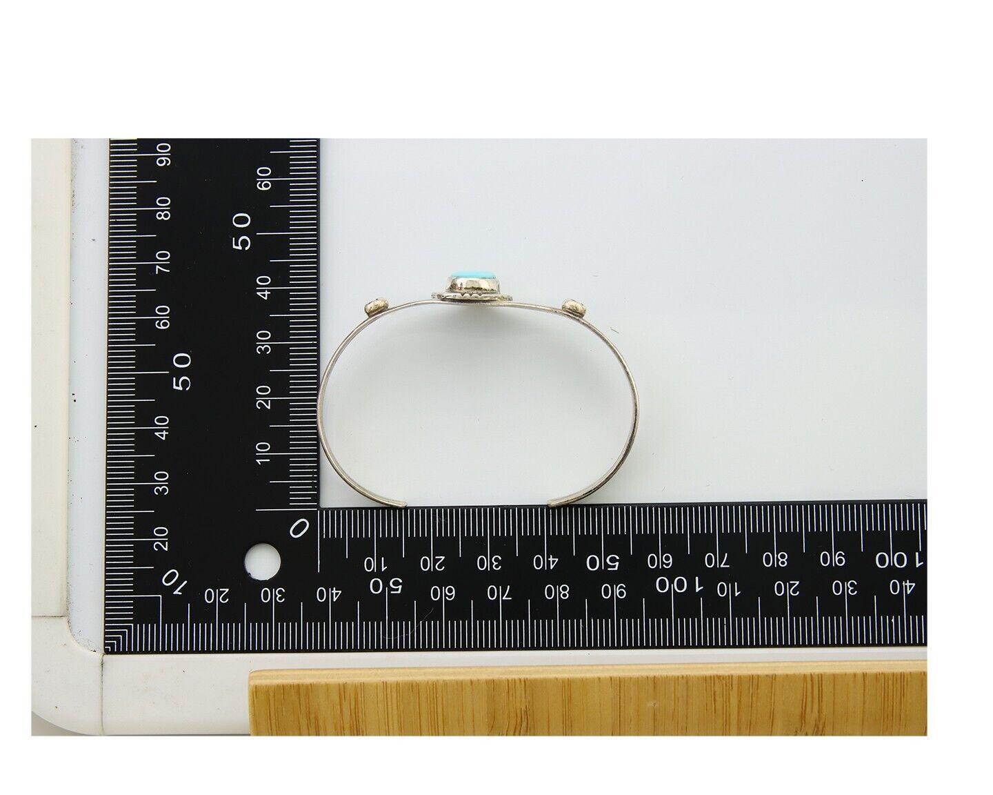 Navajo Cuff Bracelet 925 Silver Turquoise Native American Artist Handmade C.80's