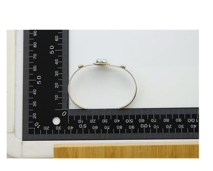 Navajo Cuff Bracelet 925 Silver Turquoise Native American Artist Handmade C.80's