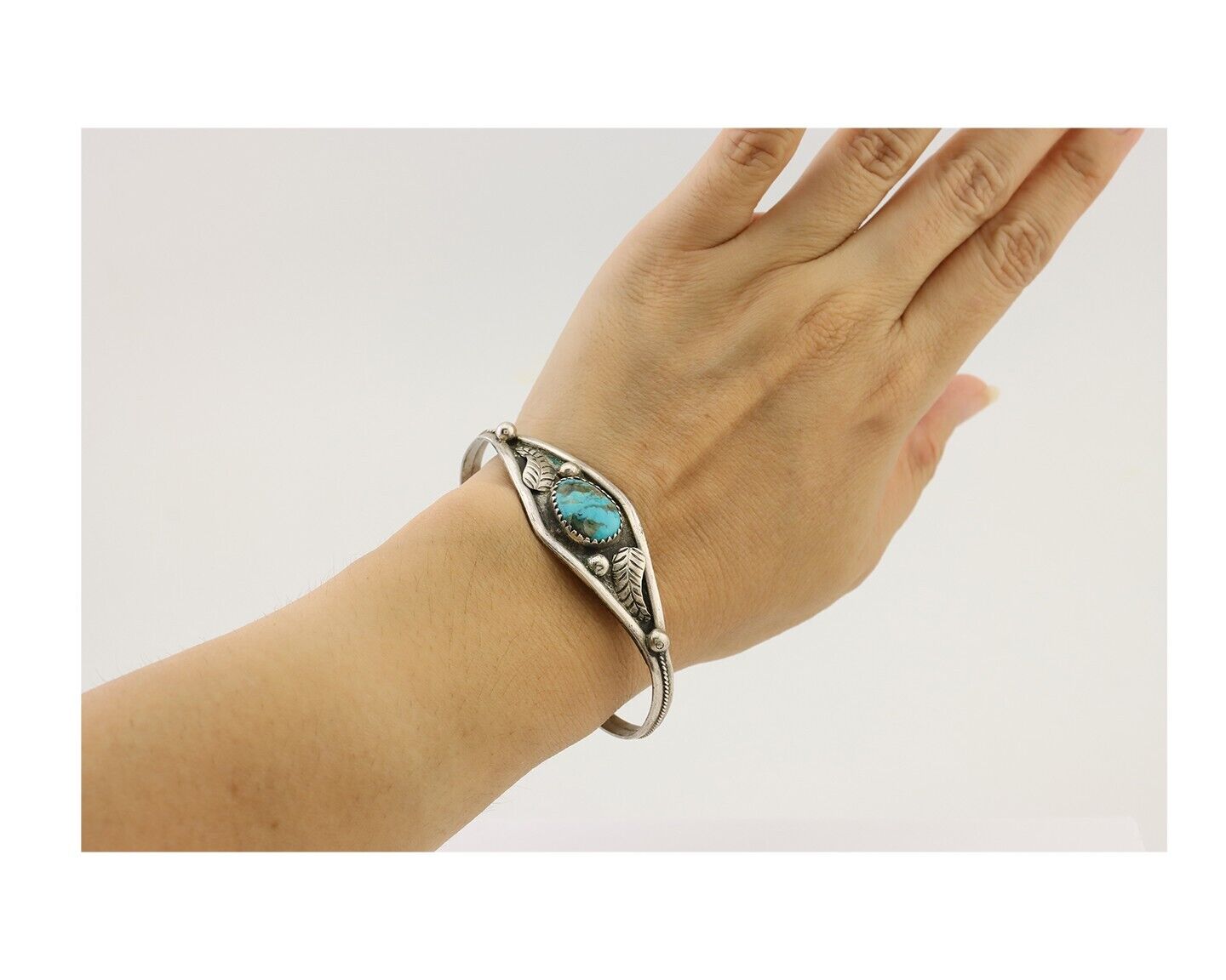 Navajo Handmade Bracelet 925 Silver Arizona Turquoise Native American C.80's