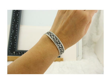 Mens's Navajo Bracelet 925 Silver Artist Signed Thomas Singer Cuff Made 1980's