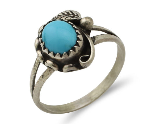 Navajo Ring 925 Silver Turquoise Artist Signed SkyStone Creations C.80's