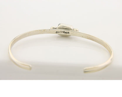 Navajo Bracelet .925 Silver Natural Red Coral Cuff Native American Artist C.80's