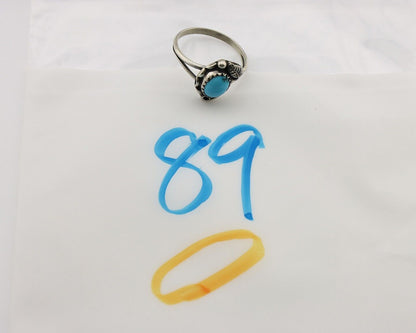 Navajo Ring 925 Silver Turquoise Artist Signed SkyStone Creations C.80's