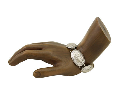 Navajo Hamdmade Concho Bracelet 925 Silver Native Artist Signed C Montoya C.80's