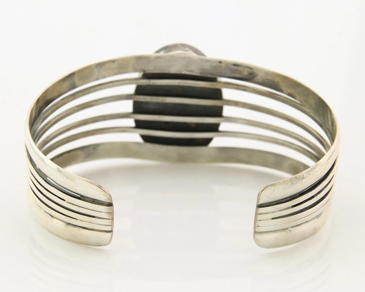 Navajo Cuff Bracelet Sterling Silver Authentic Pink Muscle Artist Signed B