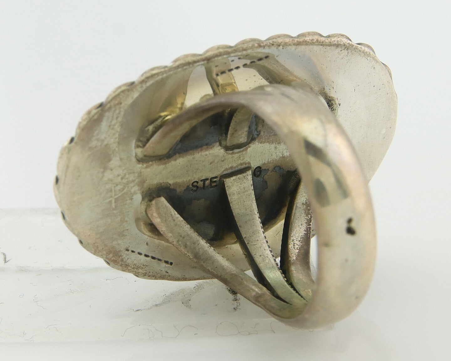 Vintage Navajo Ring 925 Sterling Silver Turquoise Handmade Size 8.25