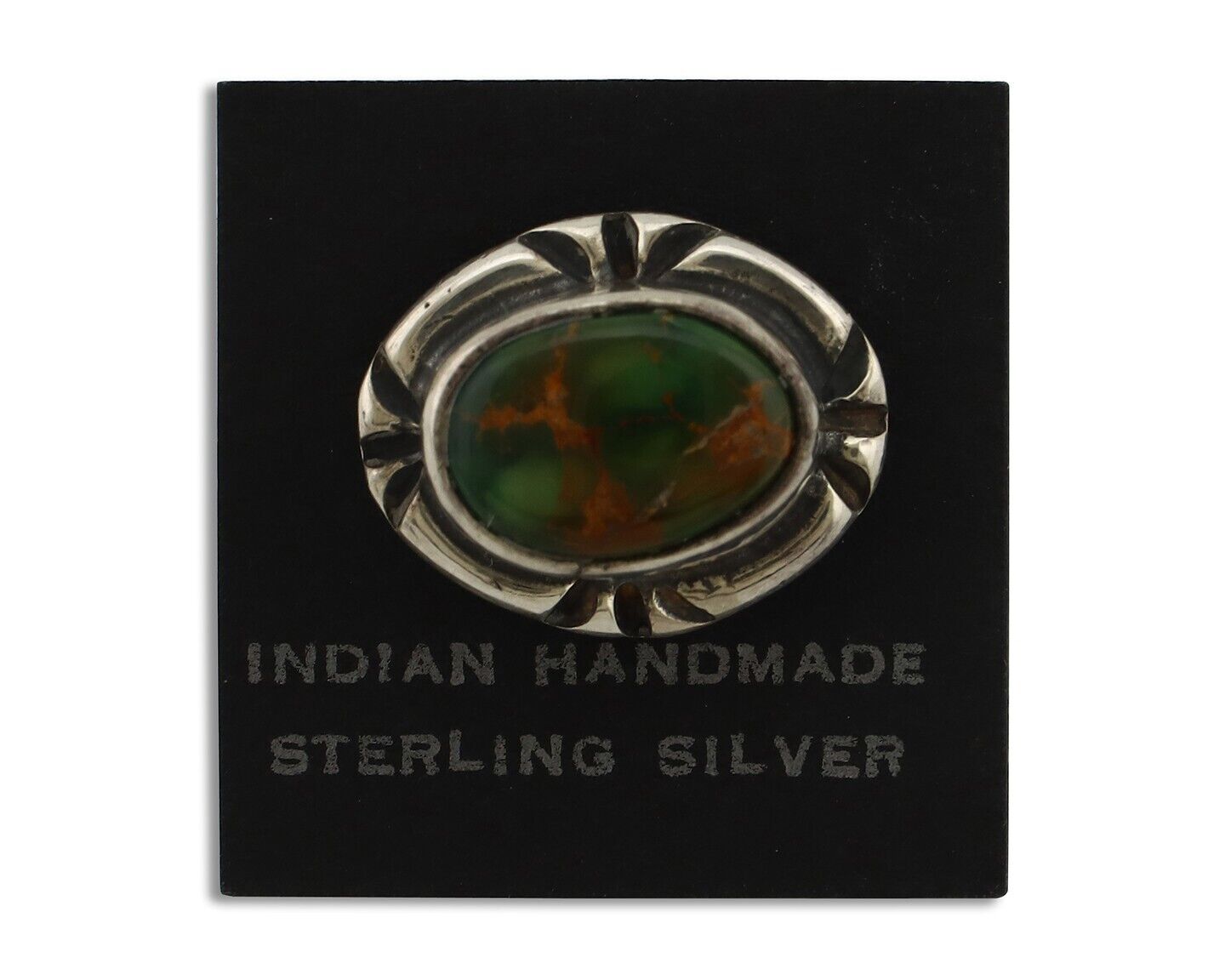 Navajo Tie Tack 925 Silver Natural Mined Turquoise Native American Artist C.80's