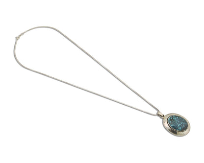 Navajo Necklace 925 Silver Natural Blue Turquoise Native American Artist C.80's
