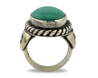 Navajo Ring .925 Silver Blue Green Southwest Turquoise Native Artist C.80's