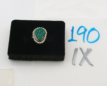 Navajo Toe Ring Sterling Silver Blue Turquoise Vintage Native Artist Size 1.5