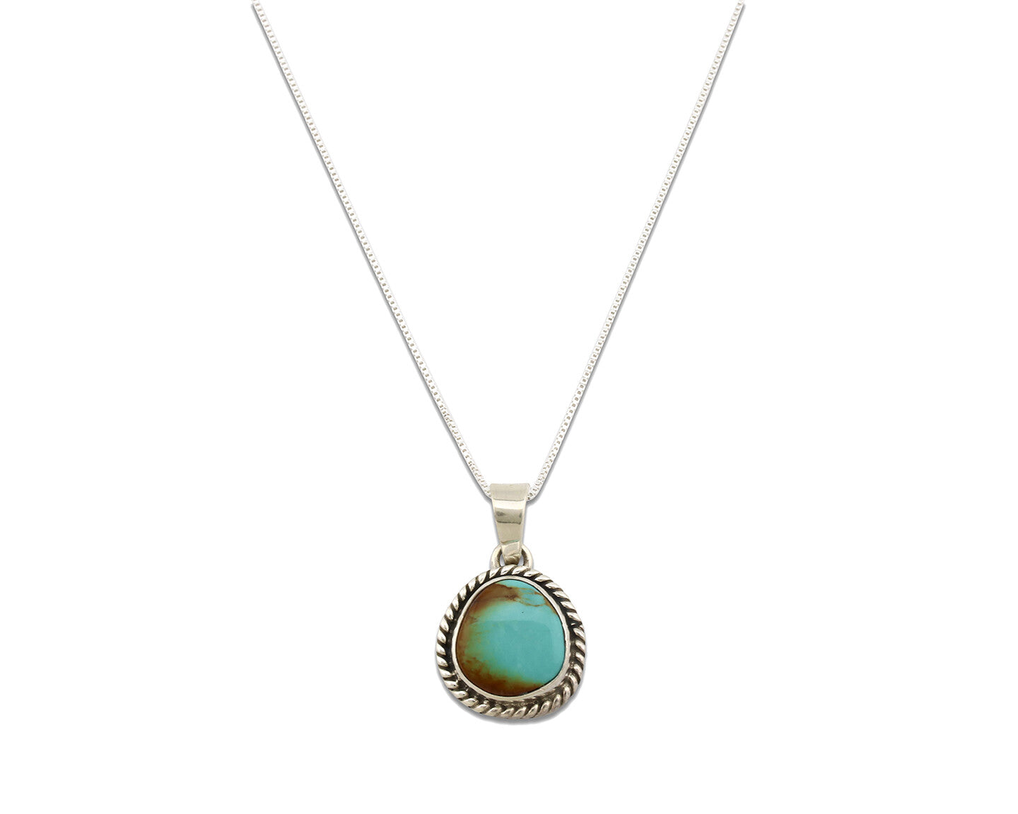 Navajo Necklace .925 Silver Kingman Turquoise Signed Gecko C.80's