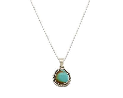 Navajo Necklace .925 Silver Kingman Turquoise Signed Gecko C.80's