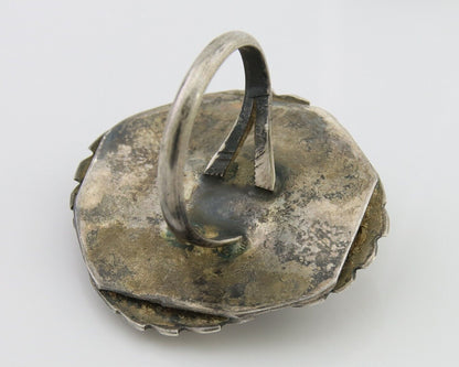 Vintage Navajo Handmade Ring 925 Silver Turquoise Native Artist Size 7.75