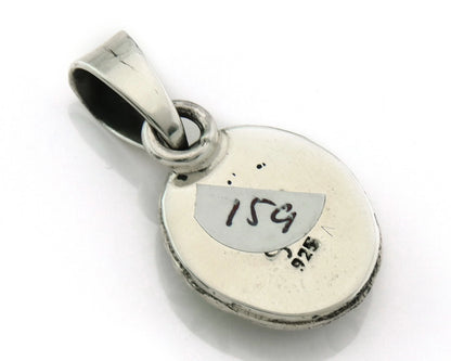 Navajo Pendant 925 Sterling Silver Natural Turquoise Vintage Artist Signed Gecko