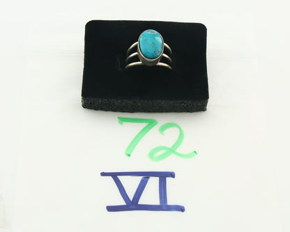 Vintage Navajo Ring Sterling Natural Gemstone Native Artist Size 6.5