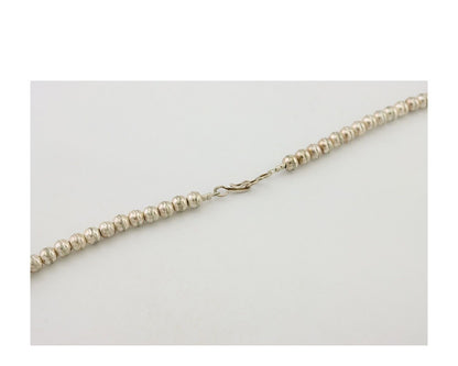 Old Navajo Silver Dime 925 Silver Bead Necklace Native Artist C.80's
