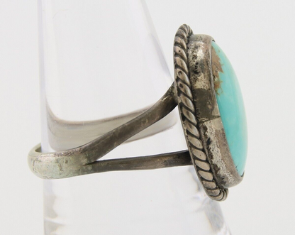Navajo Handmade Ring 925 Silver Natural Turquoise Native Artist C.80's