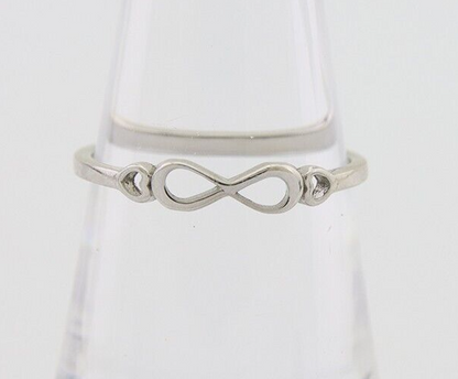 Infinity Heart Promise Ring 925 Solid Silver Size 7.0