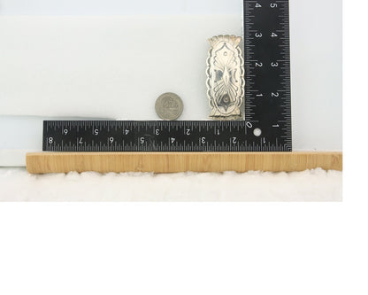 Vintage Navajo Barrette 925 Sterling Silver Hand Stamped Authentic Native Artist