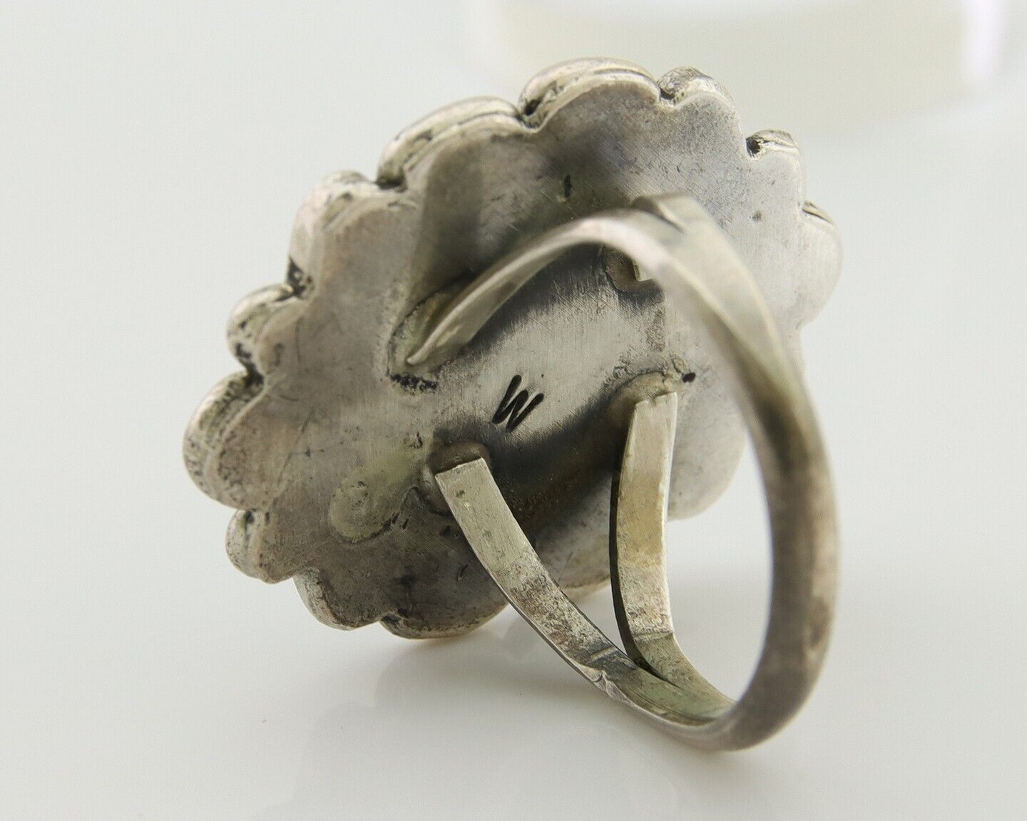 Navajo Ring 925 Silver Blue Turquoise Artist Siged Jerry Johnson C.80's