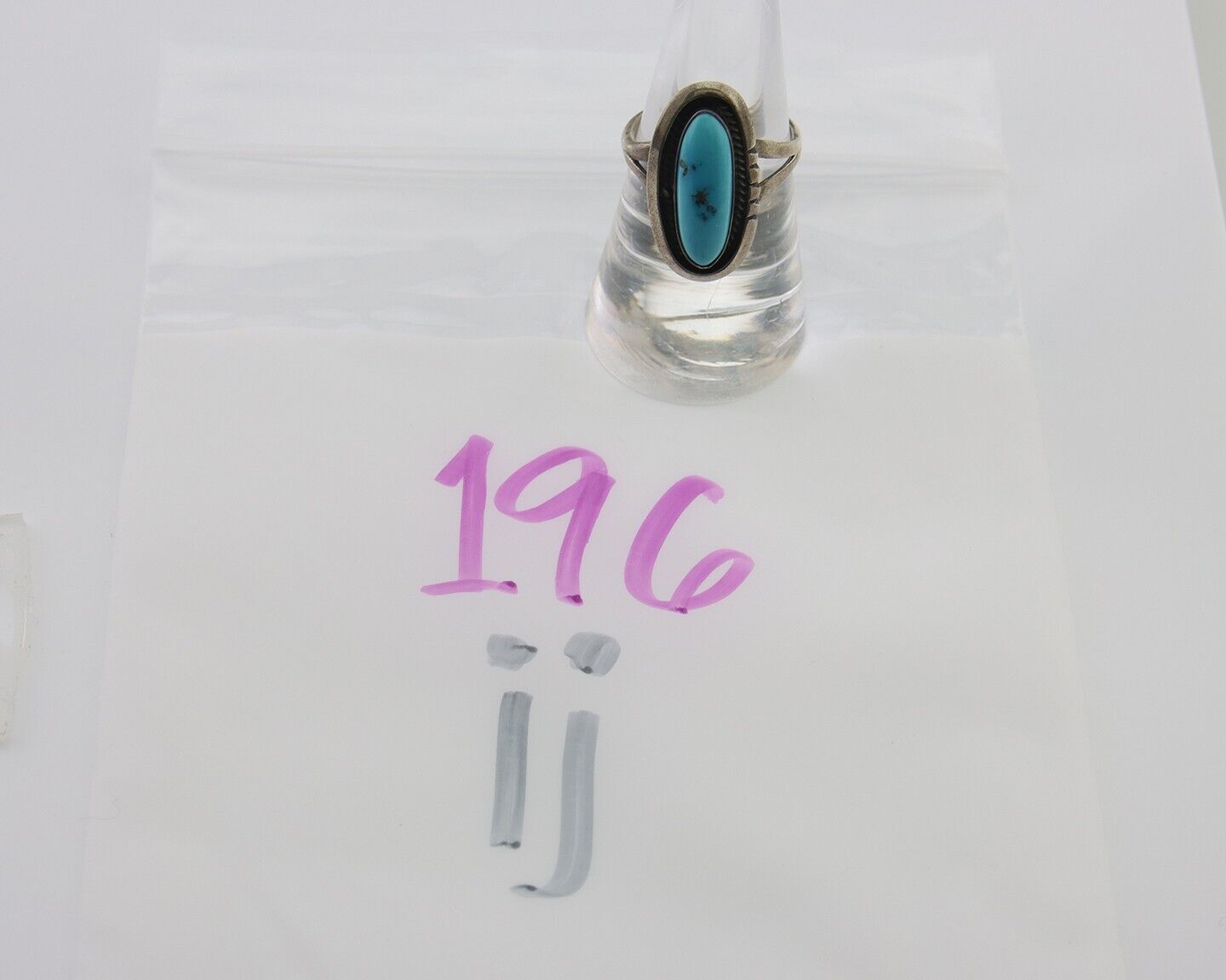 Navajo Ring 925 Silver Sleeping Beauty Turquoise Native American Artist C.80's